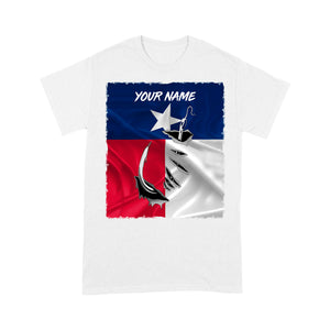 Custom Texas Flag Texas Fishing 3D Fish Hook T Shirts Personalized Fishing Gifts FFS - IPHW411