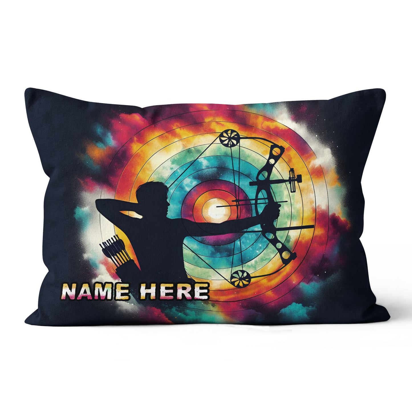 Personalized Archery Colorful Tie Dye Throw Pillow Custom Archery Gifts VHM0924