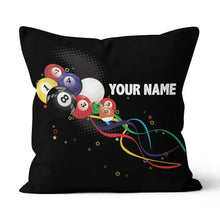 Load image into Gallery viewer, Custom Pillow Multicolor Billiard Balls Customized Pillows Billiard Gift TDM0782