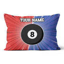 Load image into Gallery viewer, Personalized Blue Red 8 Ball Billiard Pillow Custom Pool Billiards Gifts VHM0841