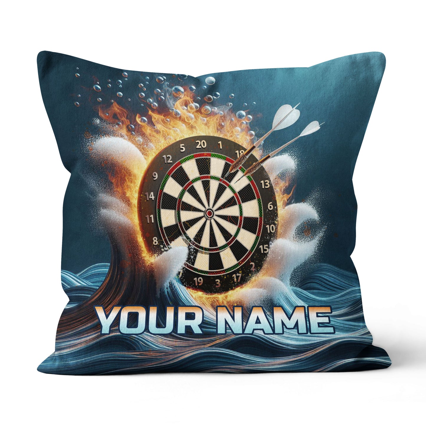 Fire And Water Dartboard Custom Throw Pillow Personalized Darts Gifts LDT1152