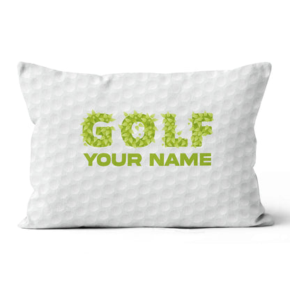 Green Grass Golf Ball Pattern Custom Throw Pillow Personalized Golf Gift LDT1140
