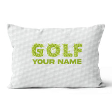 Load image into Gallery viewer, Green Grass Golf Ball Pattern Custom Throw Pillow Personalized Golf Gift LDT1140