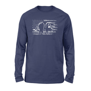 Coon hunting American flag, racoon hunter shirt NQSD241- Standard Long Sleeve