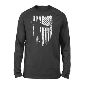 American flag bow hunting Shirts For Men Women Bow Hunter Long Sleeve - NQSD252