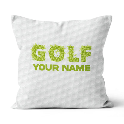 Green Grass Golf Ball Pattern Custom Throw Pillow Personalized Golf Gift LDT1140