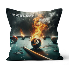 Load image into Gallery viewer, Personalized Fire 8 Ball Billiard 3D Pillow Custom Pillow Billiard Gifts VHM0892