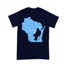 Load image into Gallery viewer, Wisconsin Ice Fishing Shirts, Winter Fishing Wisconsin State Love Fishing Standard T-shirt - FSD2920 D06