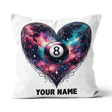 Load image into Gallery viewer, Personalized 8 Ball Pool Colorful Heart Throw Pillows, Billiard Pillows TDM0813