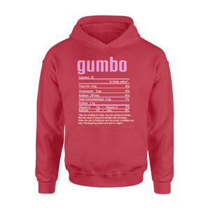 Gumbo nutritional facts happy thanksgiving funny shirts - Standard Hoodie