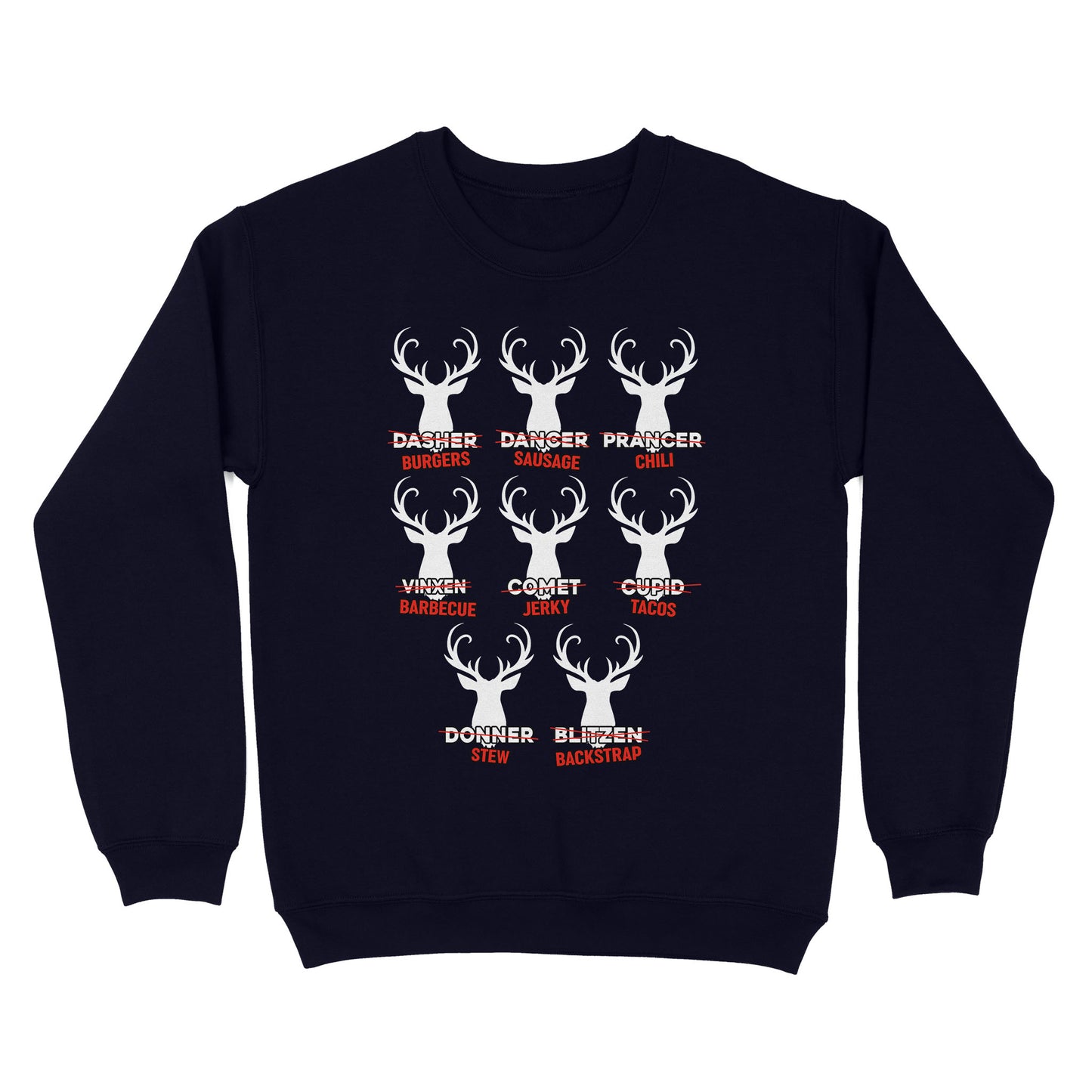 Funny Christmas Reindeer Hunter Shirt, Deer Hunter Gift D02 NQS2460 Standard Crew Neck Sweatshirt