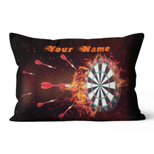 Load image into Gallery viewer, Fire Burning Dartboard Custom Pillow Personalized Darts Gifts For Player LDT1119