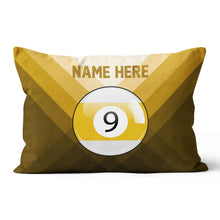 Load image into Gallery viewer, Personalized Yellow 9 Ball Billiard Pillow Custom Gifts For Pool Players VHM0927