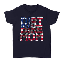 Load image into Gallery viewer, Dirt Bike Mom American Flag T-shirt - Mother&#39;s Day Shirt for Mom of a Rider, Patriotic Motorcycle Shirt| NMS342 A01