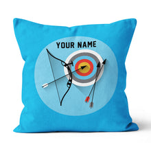 Load image into Gallery viewer, Personalized Archery Set Blue Pillow, Best Throw Pillows Archery Gifts TDM0763