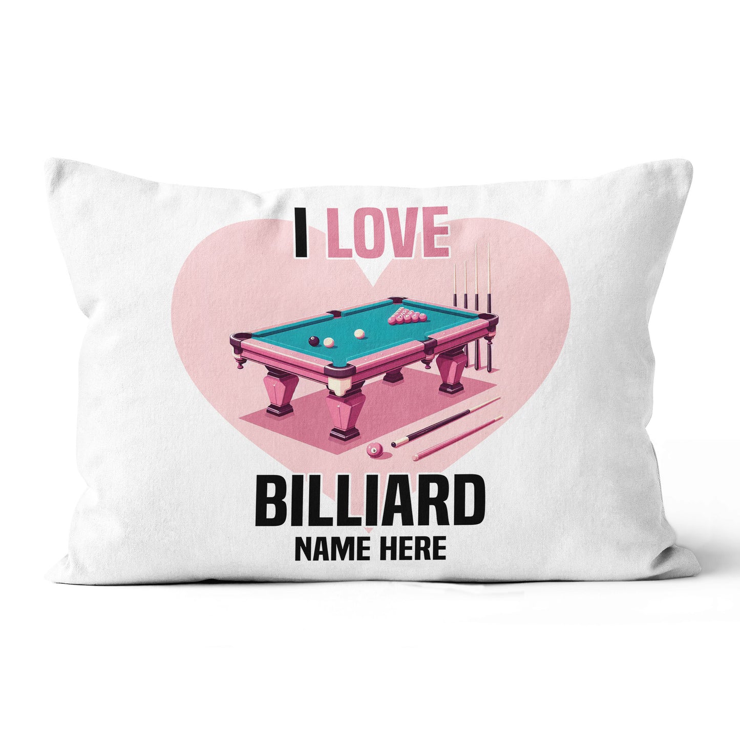 Personalized I Love Billiard Throw Pillows, Best Pool Valentine Pillows TDM0904