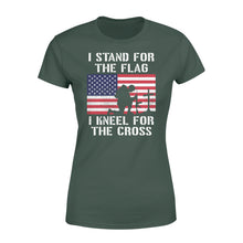 Load image into Gallery viewer, I Stand for The Flag I Kneel for The Cross  Shirt Patriotic Military NQS161