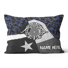 Load image into Gallery viewer, Personalized Blue Retro Texas Flag Archery Pillow Gift For Archery Lover VHM0911