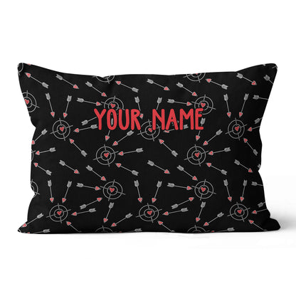 Customized Funny Archery With Hearts Throw Pillow, Valentine's Day Gifts TDM0801