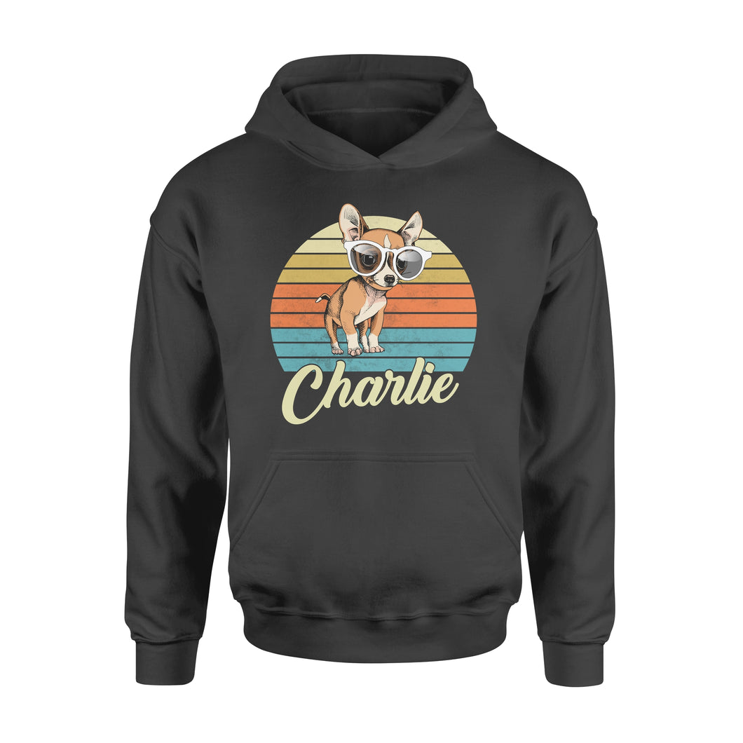 Custom name awesome Chihuahua 1970s vintage retro personalized gift - Standard Hoodie