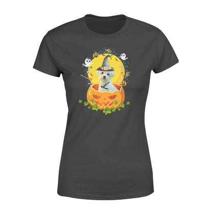 Custom photo dog halloween pumpkin personalized women's t-shirt