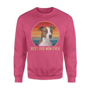 Custom photo best dog mom ever vintage personalized gift crew neck sweatshirt