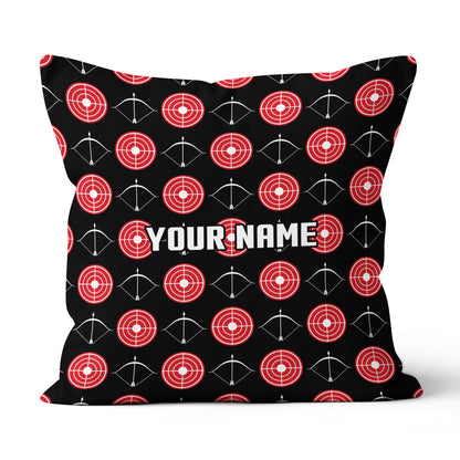 Personalized Red Target And Bow Archery Pillow Custom Archery Gift Ideas VHM0871