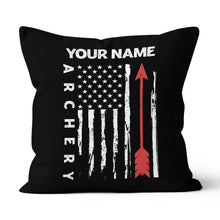 Load image into Gallery viewer, American Flag Archery Pillow Custom Name Pillow Gifts For Archery Lovers VHM0835