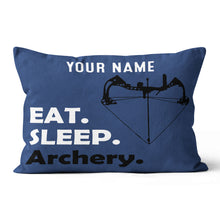 Load image into Gallery viewer, Funny Eat Sleep Archery Custom Navy Blue Pillow, Best Decorative Pillows TDM0753