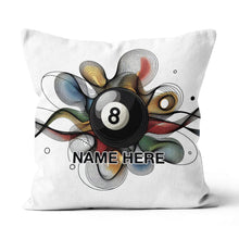 Load image into Gallery viewer, Funny Colorful 8 Ball Pool Pillow Custom Name Billiard Throw Pillow Gift TDM0849