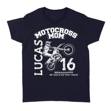 Load image into Gallery viewer, Motocross Mom Shirt Custom Rider&#39;s Name &amp; Number, Mother&#39;s Day Gift for Mom of A Rider Motorcycle Shirt| NMS356 A01
