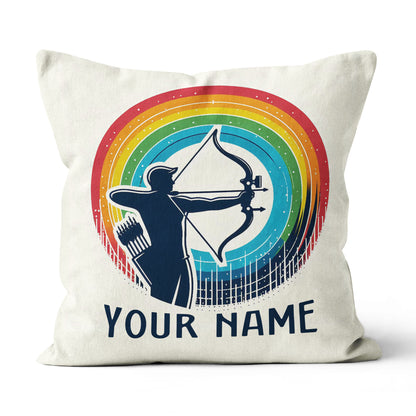 Multicolor Funny Men Player Archery Custom Name Archery White Pillows TDM0827