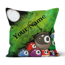 Load image into Gallery viewer, Personalized Green Billiard Balls Throw Pillow Custom Decorative Pillow TDM0772