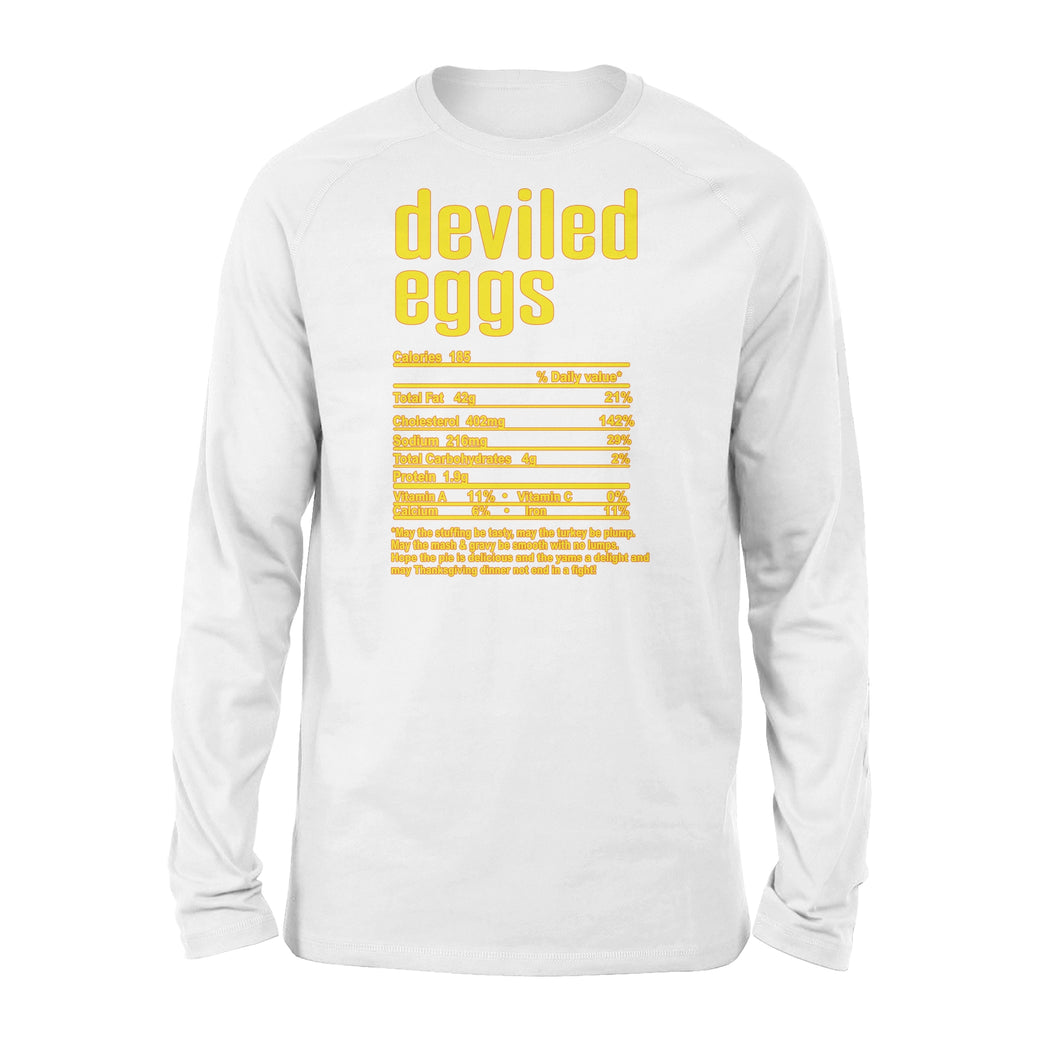 Deviled eggs nutritional facts happy thanksgiving funny shirts - Standard Long Sleeve