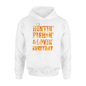 Hunting Fishing Loving Everyday Hoodie Shirt Orange Camo - SPH95