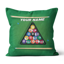 Load image into Gallery viewer, Billiard Stick And Pool Balls Pillow Custom Throw Pillow Billiards Gifts VHM0853