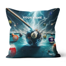 Load image into Gallery viewer, Personalized Thunder Lightning 8 Ball Billiard 3D Pillow Top Pillow Gift VHM0897
