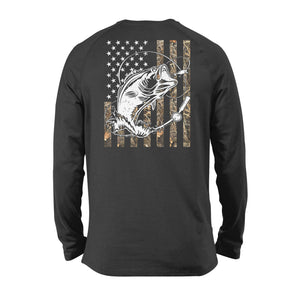 Bass Camouflage USA Flag bass fishing love fishing - Standard Long Sleeve