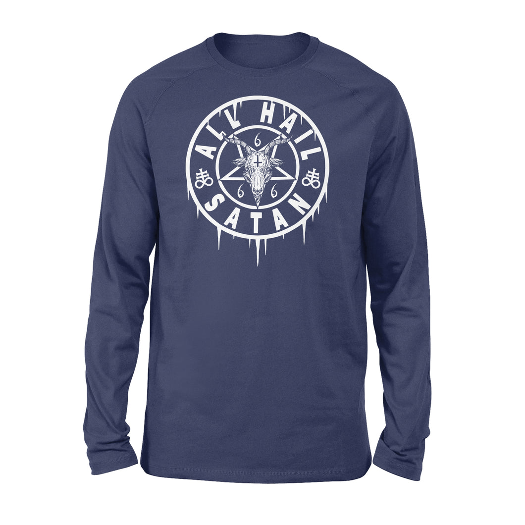 ALL HAIL SATAN, OCCULT TSHIRT, SATANIC SHIRT, BAPHOMET - Standard Long Sleeve