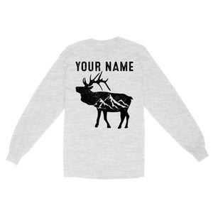 Elk Shirt Mountain Elk Custom Name Mens Womens Standard Long Sleeve FSD1809D02