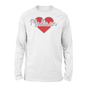 Heart Personalized Valentine Long sleeve - Gift for Boyfriend, Girlfriend on Valentine day - FSD1007