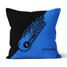 Load image into Gallery viewer, Black Blue 8 Ball Billiard Pillow Custom Name Pool Gifts Throw Pillow TDM0793