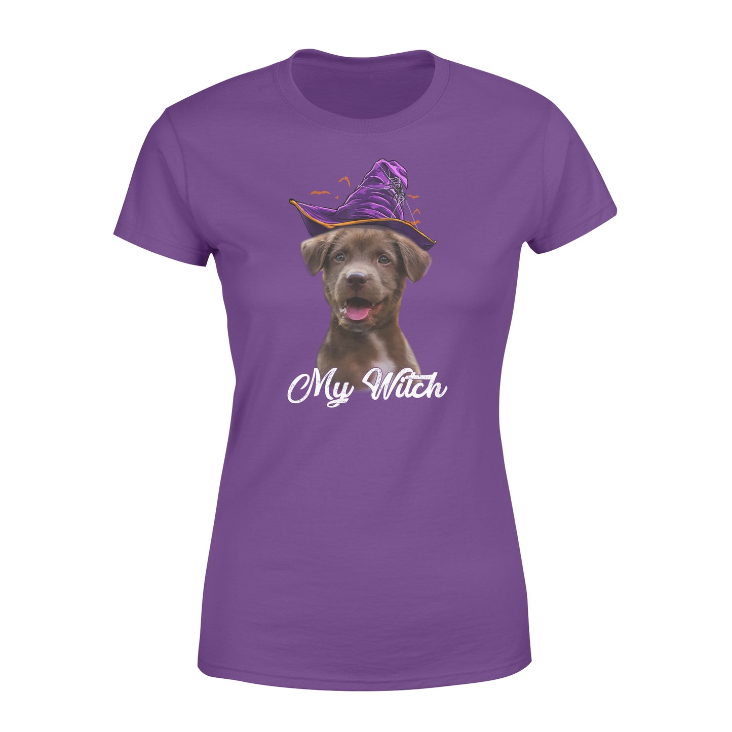 My dog is my witch - custom image for Halloween personalized gift - Standard Women's T-shirt