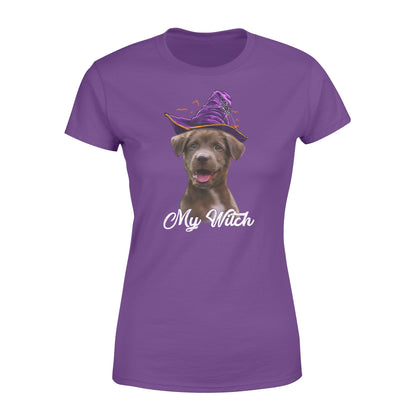 My dog is my witch - custom image for Halloween personalized gift - Standard Women's T-shirt