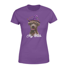 Load image into Gallery viewer, My dog is my witch - custom image for Halloween personalized gift - Standard Women&#39;s T-shirt