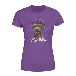 My dog is my witch - custom image for Halloween personalized gift - Standard Women's T-shirt