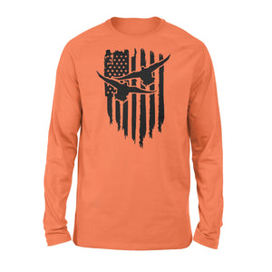 Duck Hunting American Flag Clothes, Shirt for Hunting NQS121 - Standard Long Sleeve