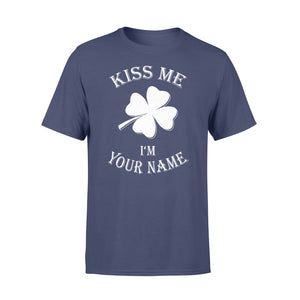 Kiss me I'm Irish Customize Irish Shamrock St. Patrick's Day Glitter Green Lucky Charm - Standard T-shirt