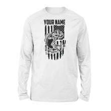 Load image into Gallery viewer, Largemouth bass fishing US American flag personalized patriot shirt D01 NQS1310 - Standard Long Sleeve