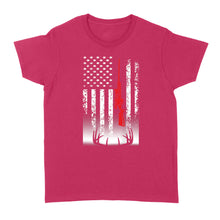 Load image into Gallery viewer, Deer hunting Women&#39;s T-shirt USA flag Shirts for Deer hunter - FSD869